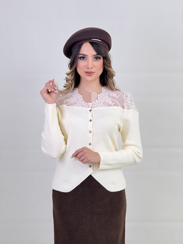 پلیور سرشانه دانتل لیدی